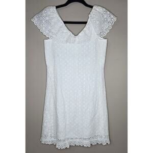 NWT Womens Hatley Eyelet Lace Shift Sundress White Size XS Knee Length MSRP $99